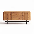 Buffet en bois de chêne naturel avec pieds en métal noir dimensions 150 x 40 x 60cm