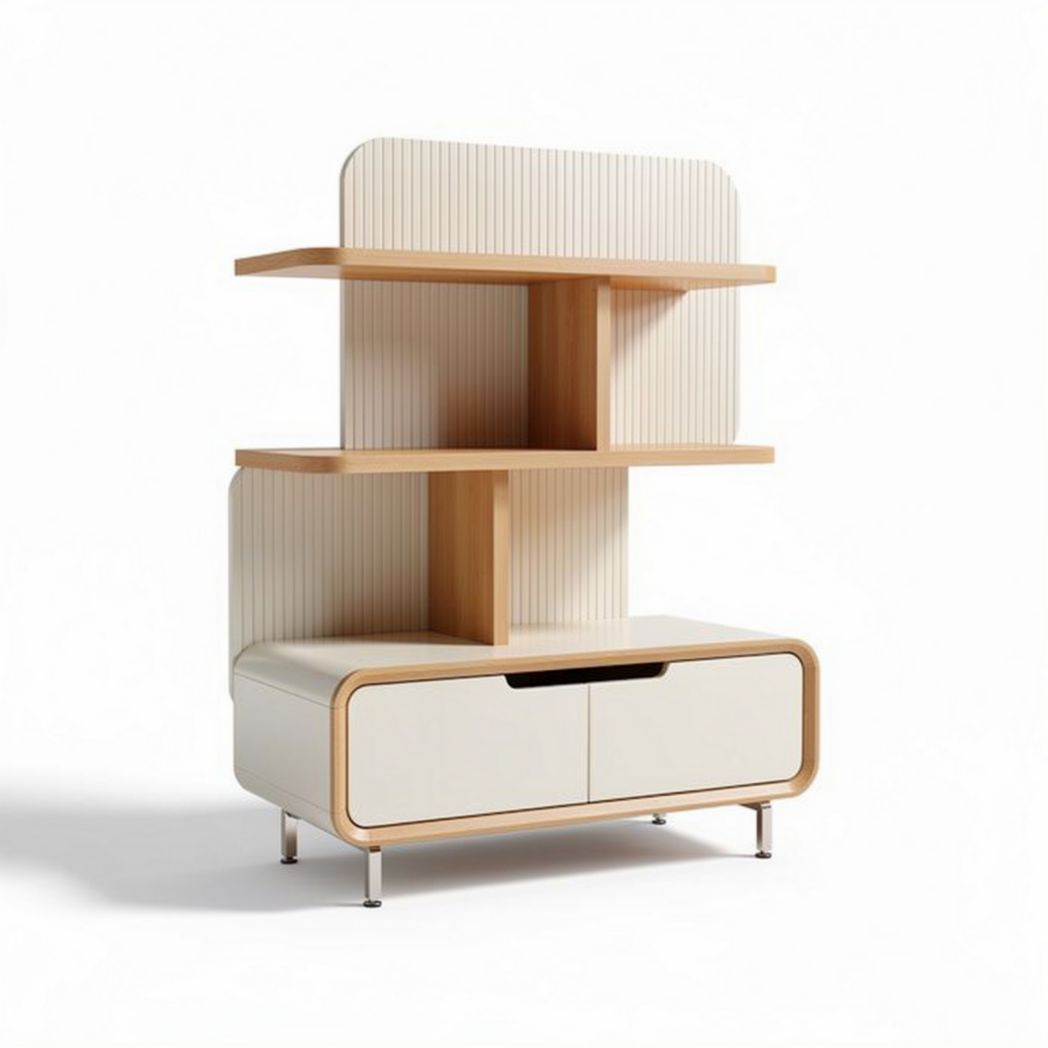 Meuble de rangement en bois de chauffage avec étagères blanches 120 x 40 x 150cm