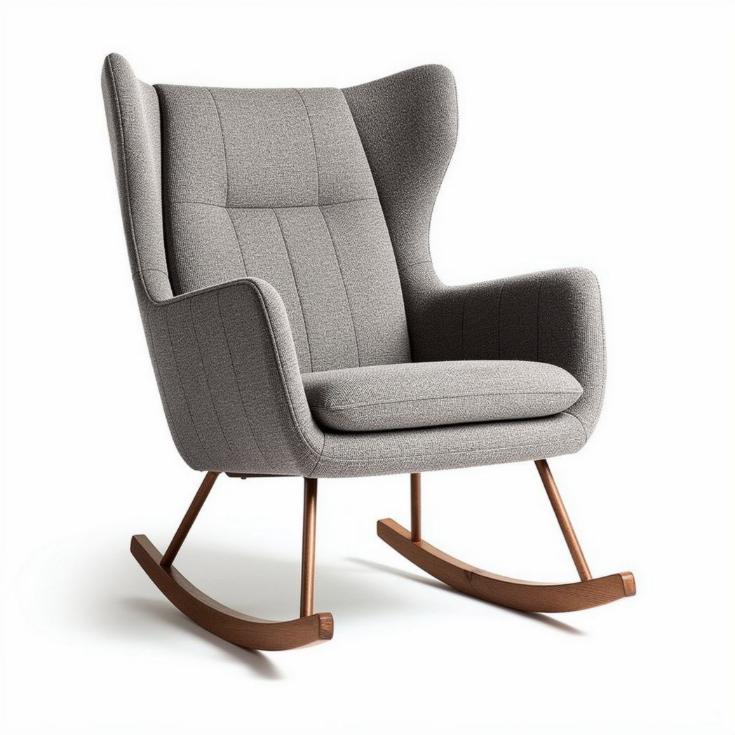 Fauteuil à bascule en cuir synthétique marron dimensions 80 x 80 x 90cm