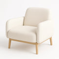 Fauteuil en tissu écru avec pieds en bois(éCru)