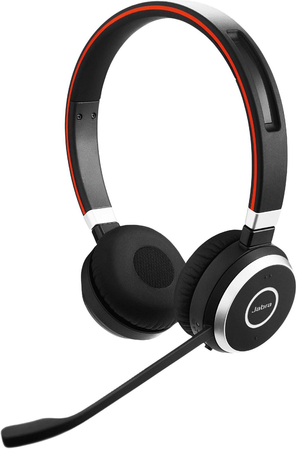 Jabra Evolve 65 Wireless Stereo On-Ear Headset – Unified Communications Optimised Headphones With Long-Lasting Battery – USB Bluetooth Adapter – Black(Noir)