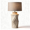 Lampe en béton avec abat-jour en tissu gris 25 x 25 x 60cm