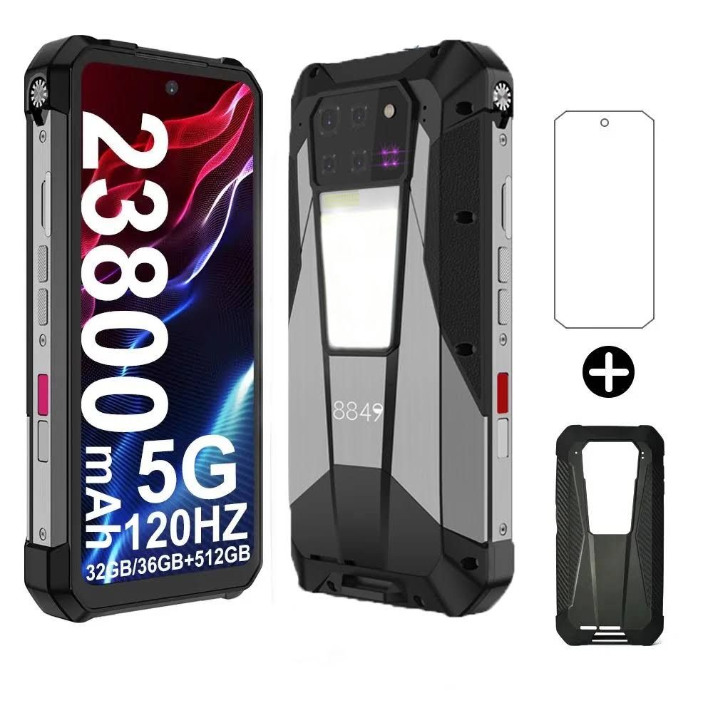 8849 Tank 3 Pro par Unihertz Smartphone robuste 5G avec projecteur 100 Lumens 32/36GB 512GB 23800mAh(Noir/Gris)