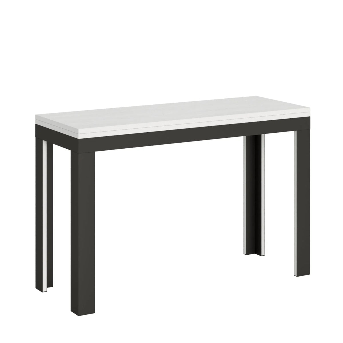 Table extensible en bois Sassari pour salle à manger(Extensible Jusqu'À 180 Cm/Ciment)
