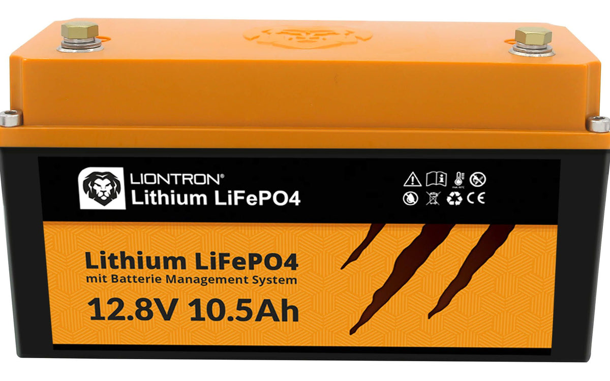 Batterie liontron Lithium lifepo4 lx Smart BMS 12,8V 10.5Ah(Orange/Noir)