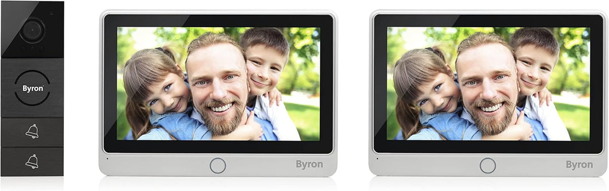 Byron DIC-24122 Interphone vidéo Filaire pour 2 logements(Noir)