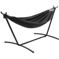 Hamac en tissu avec support en acier noir(Noir)