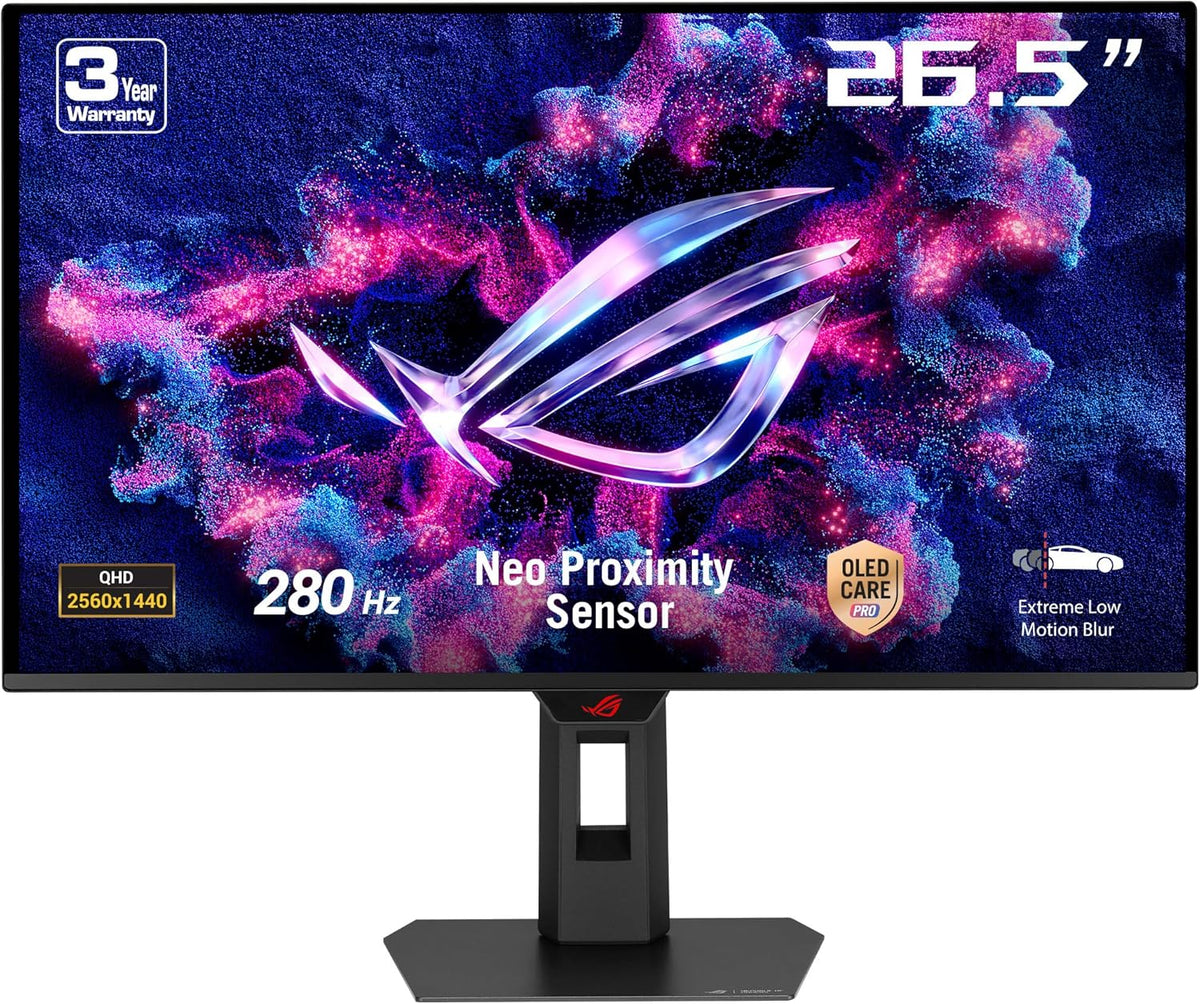 Écran Gaming ASUS ROG Strix OLED XG27ACDMS – 27, QD-OLED 1440p, 280Hz, 0,03ms, G-Sync, 99 pour cent DCI-P3, capteur Neo, radiateur personnalisé, DisplayWidget Center(Noir)