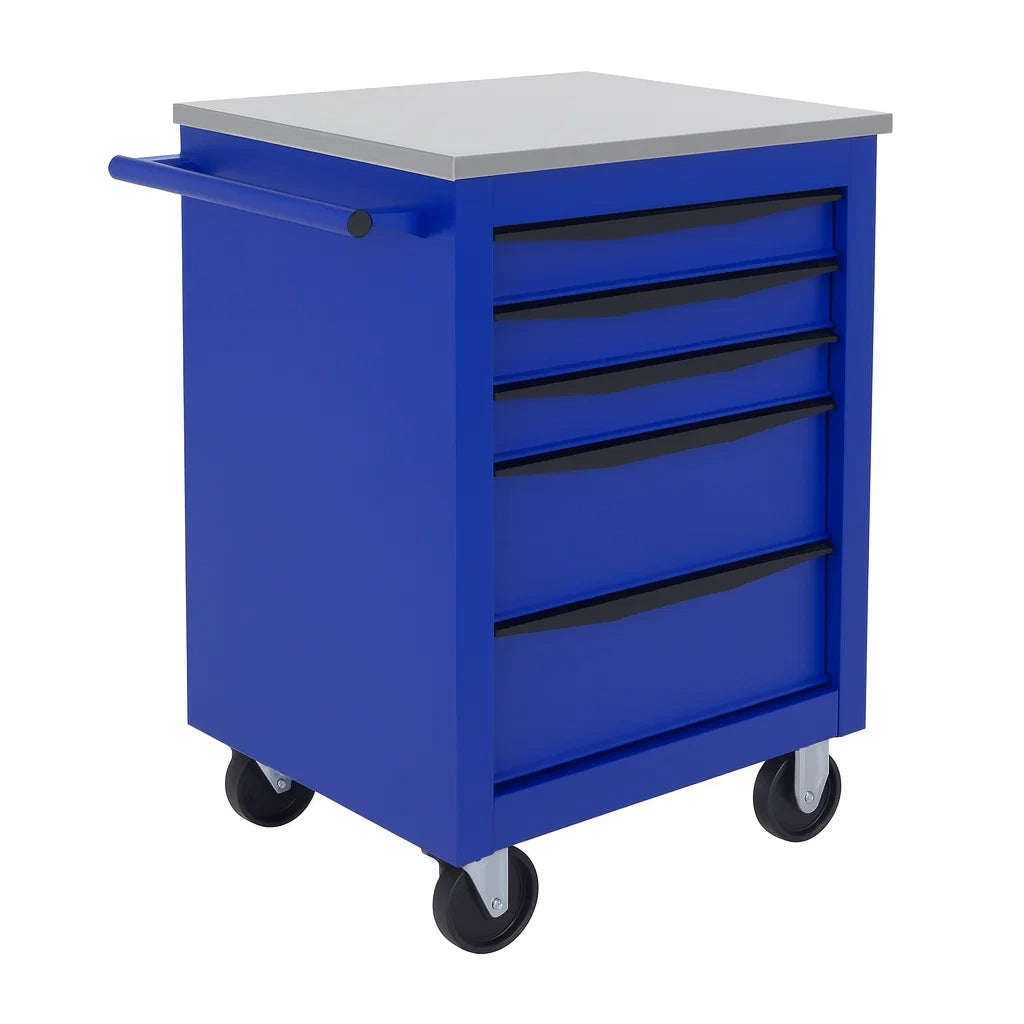 Chariot à outils en métal 5 tiroirs bleu(Bleu)