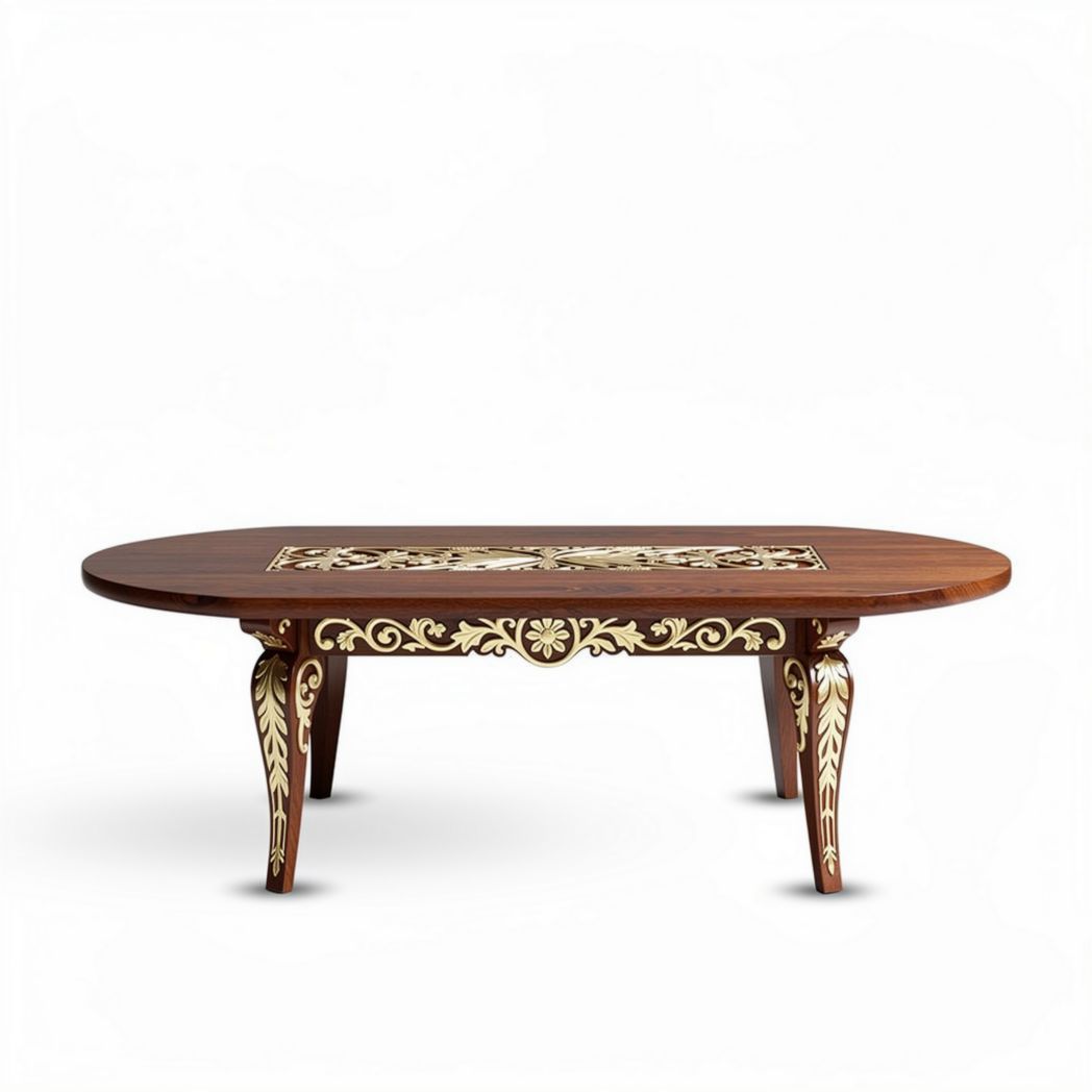 Table basse en bois avec motifs sculptés dimensions 150 x 80 x 75cm