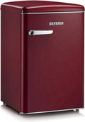 Réfrigérateur-congélateur SEVERIN, Pose libre, Longueur 55 cm, 108 L, Classe D, 110 kWh/an, 37 dB, Look rétro, Crème, RKS 8833(Lie de Vin)