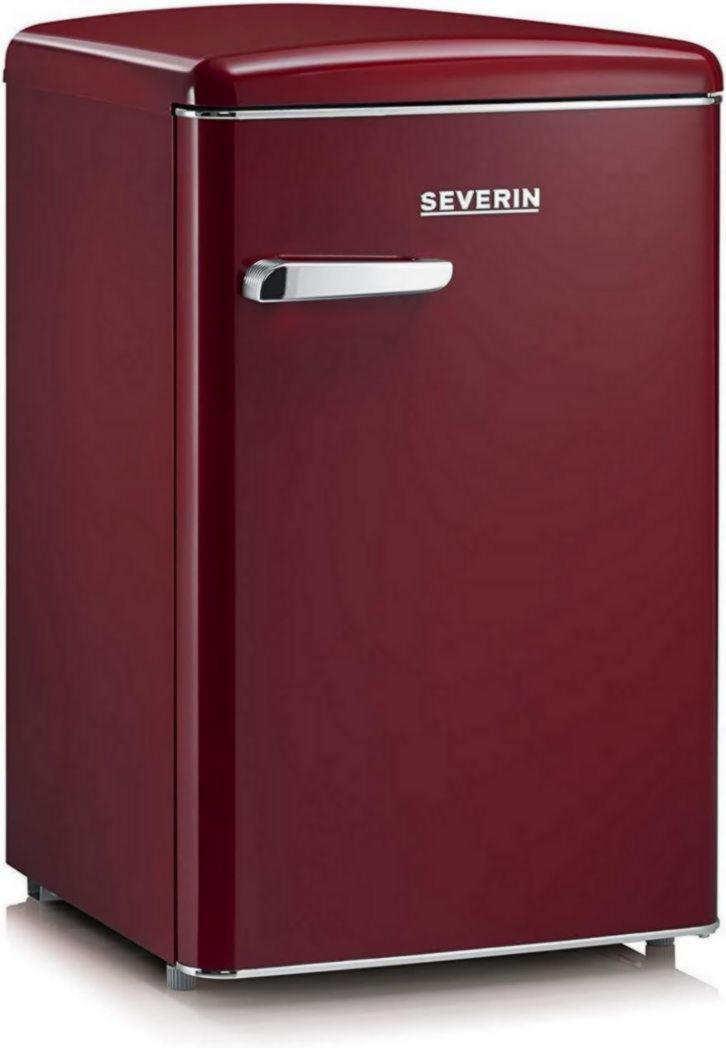 Réfrigérateur-congélateur SEVERIN, Pose libre, Longueur 55 cm, 108 L, Classe D, 110 kWh/an, 37 dB, Look rétro, Crème, RKS 8833(Lie de Vin)