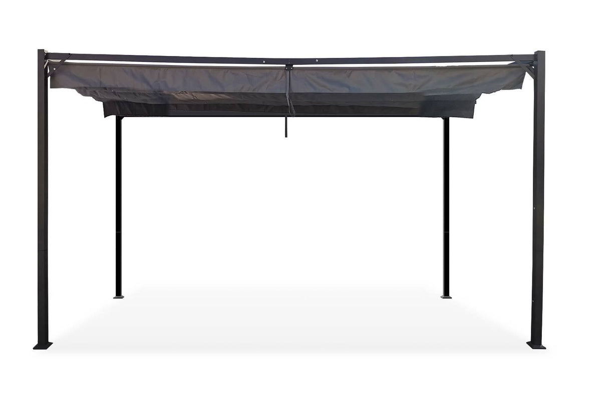Freestanding pergola Noosa 4x3m light grey canvas roof(Gris Clair/Noir)