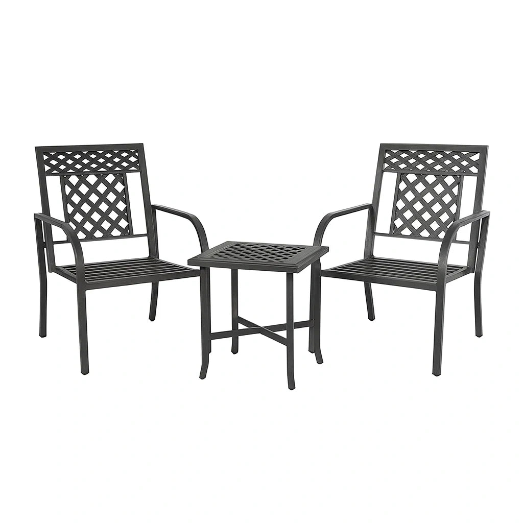 Ensemble de mobilier d'extérieur en métal noir(Noir)