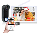 WiFi 1080P Visiophone sans Fil, Interphone Vidéo sans Fil avec Écran Tactile 8'', Sonnette avec Caméra, Vision Nocturne, Détection de Mouvement, Contrôle de l'application(Blanc)