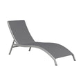 Chaise longue extérieure en aluminium gris pour l'extérieur(Gris)
