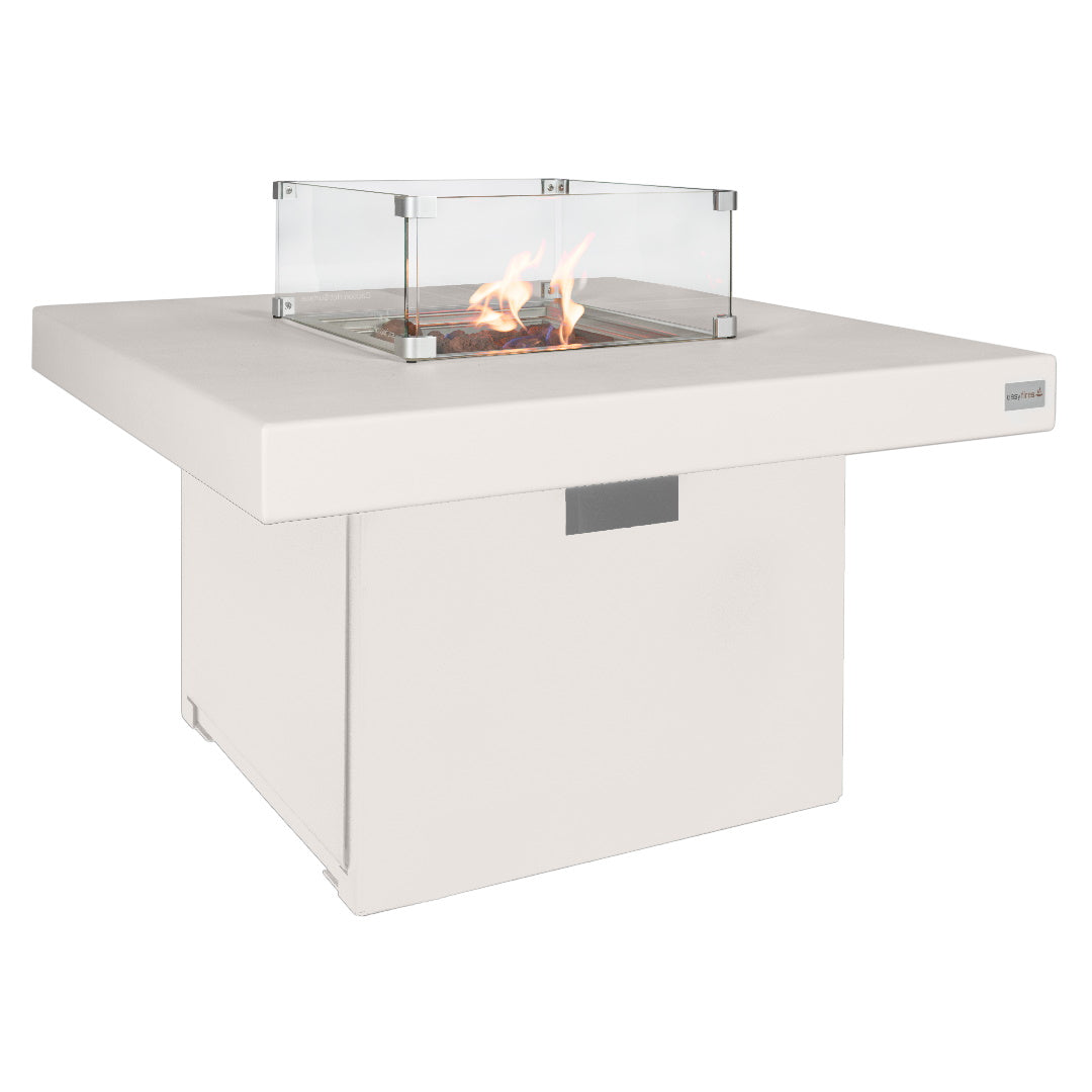 Easyfires Milano Vuurtafel Vierkant - Wit(Propaangas/RAL 9016 (verkeerswit)/RAL 9016 (verkeerswit))