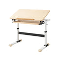Bureau pour enfant réglable bois et métal 90x60x65-85 cm(Bois Clair/Blanc)